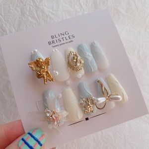 Handmade angel press on nails
